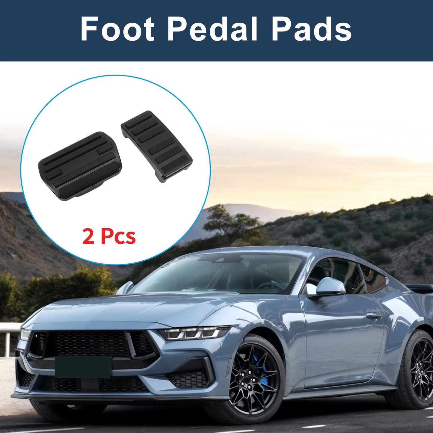 Foot Accelerator Pedal Covers for Ford Mustang Mach-E (2021-2025) Black