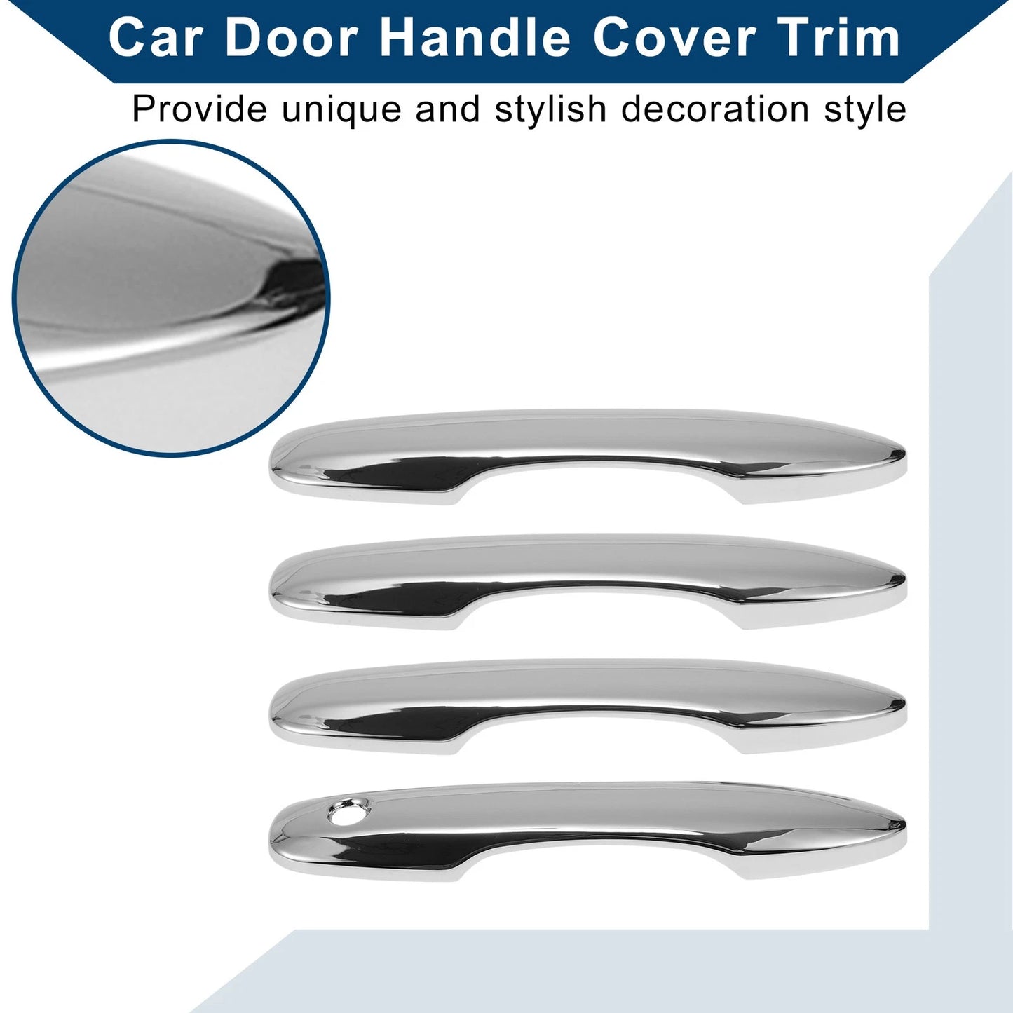 Silver Tone Car Door Handle Cover Trim for Toyota Camry (2018-2024)