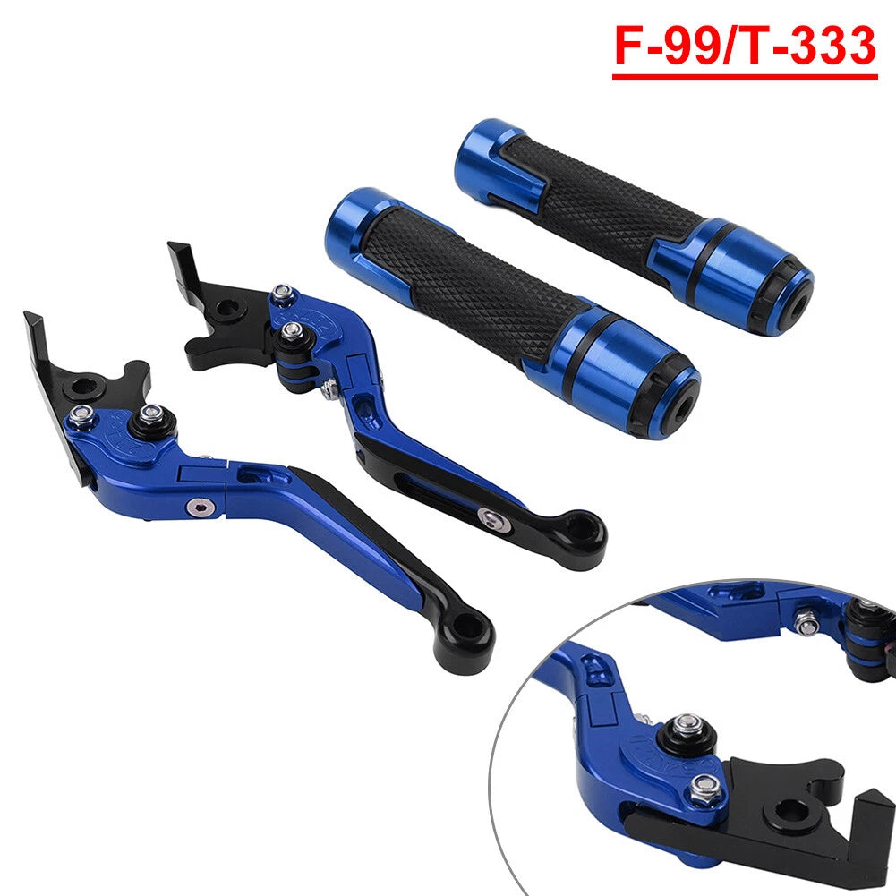 Blue Extendable Brake Clutch Levers & Handlebar Grips for Speed Triple 1050