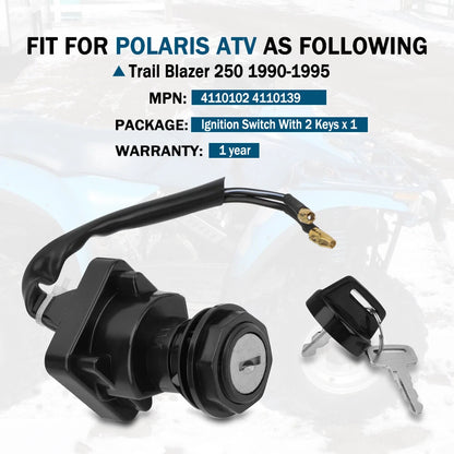 Ignition Key Switch for Polaris Trail Blazer 250 (1990–1995)