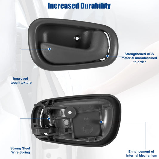 2 x Front Rear Interior Door Handles for Toyota  Gray