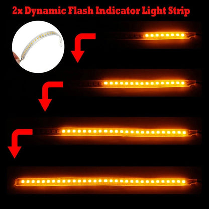 2x Dynamic LED Car Side Mirror Turn Signal Light Strip 18cm for All Cars