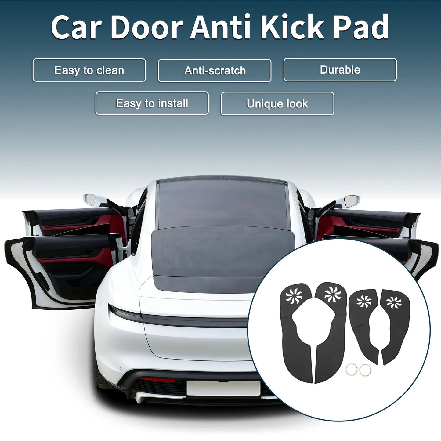 Anti Kick Pad Sticker Protector for Chevrolet Malibu Black (2012-2014)