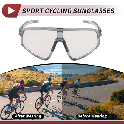 1 Pc Motorcycle Riding Goggles Light Gray Lens Gray Frame PC Cycling Sunglasses