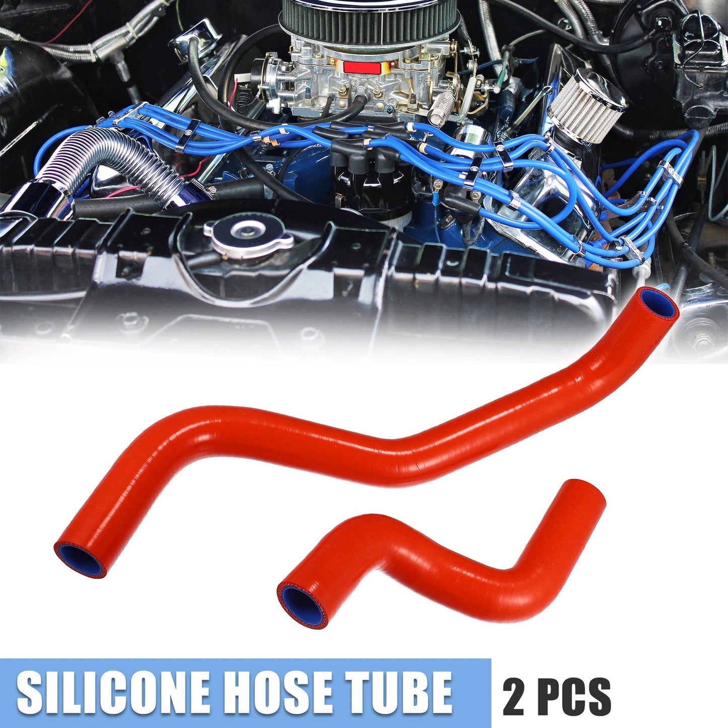 2 x Red Silicone Radiator Coolant Hose Tubes for Toyota Starlet (1989-1995)