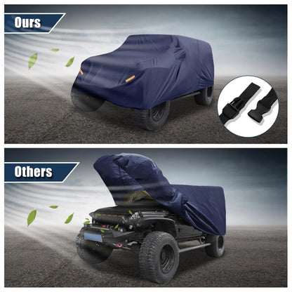 SUV Car Cover for Jeep Wrangler JK JL 2 Door 2007-2021 Waterproof Navy Blue