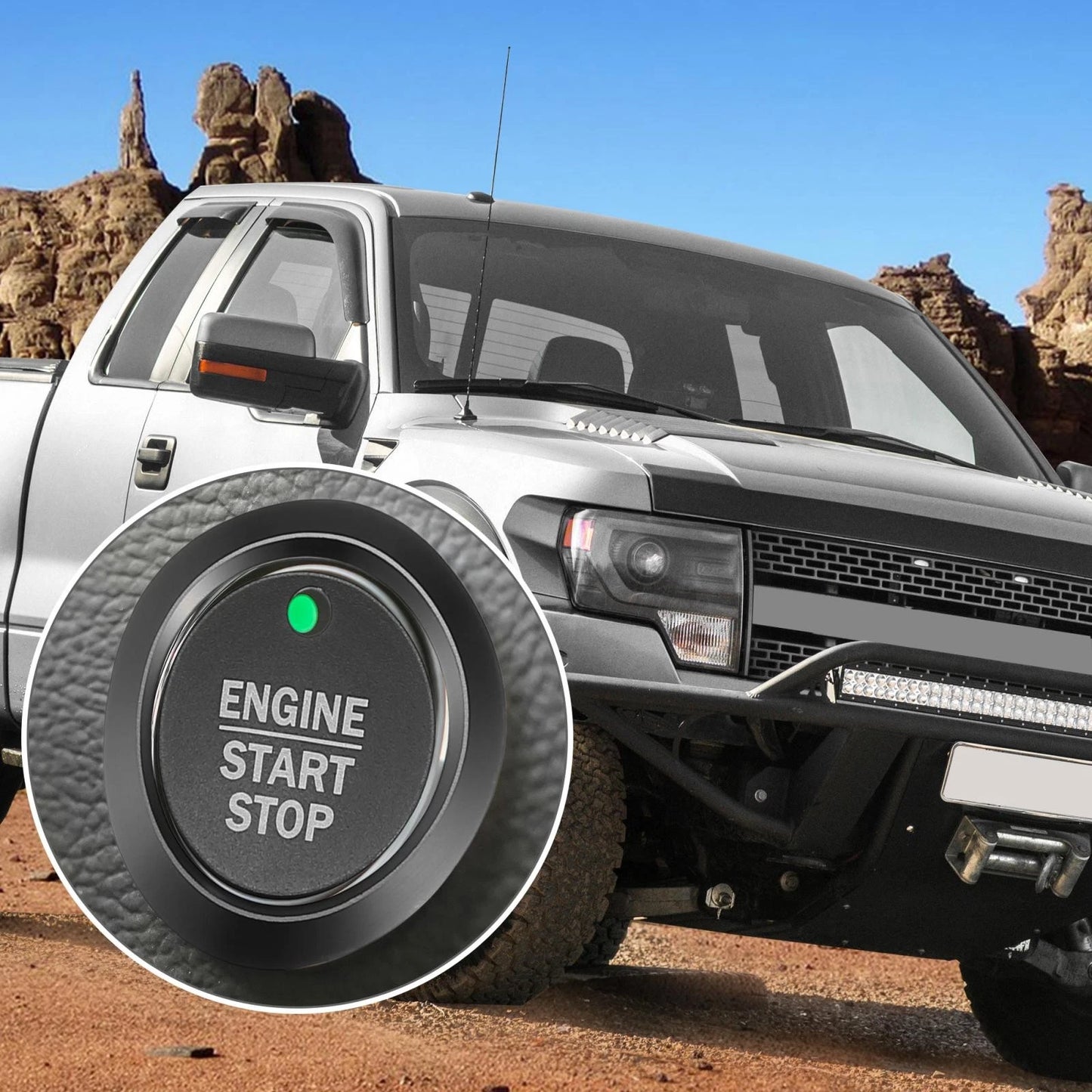 Engine Start Stop Button Cover Kit for Ford F-150 (2016-2021) Black