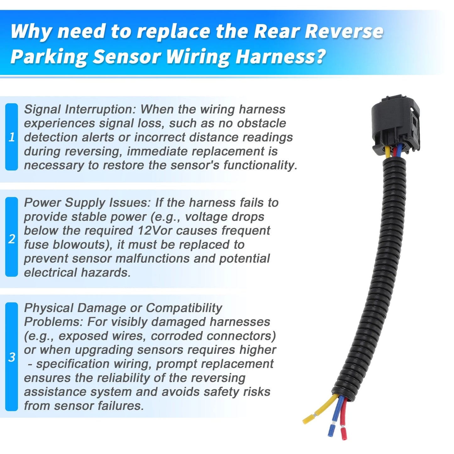 Reverse Backup Parking Sensor Harness Connector for Ford E-150 (2004-2014)