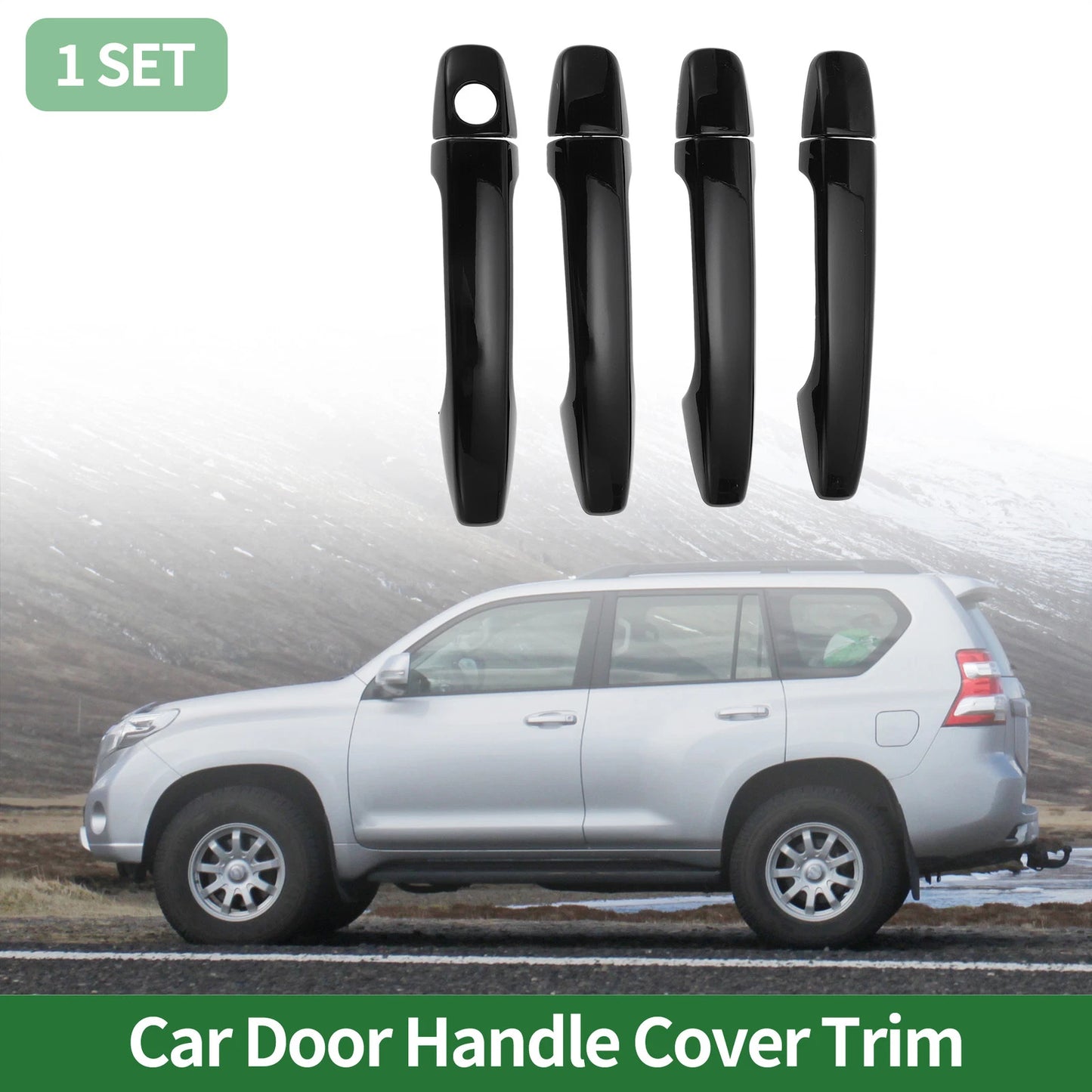Black Door Handle Cover Trim for Toyota Prius (2010-2015)