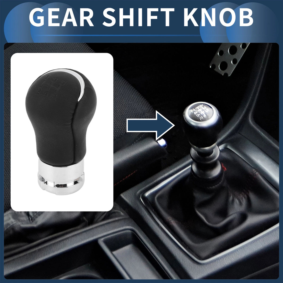 5 Speed Gear Shift Knob for Toyota Hilux Revo (2015-2020) Plastic Leather