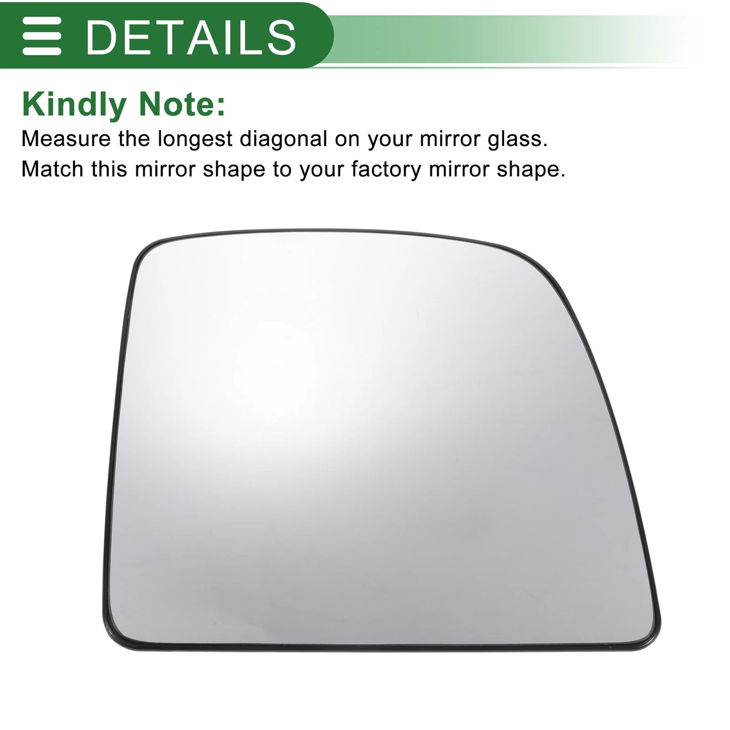 Right Side White Convex Mirror Glass for Ford Transit (2014-2018)