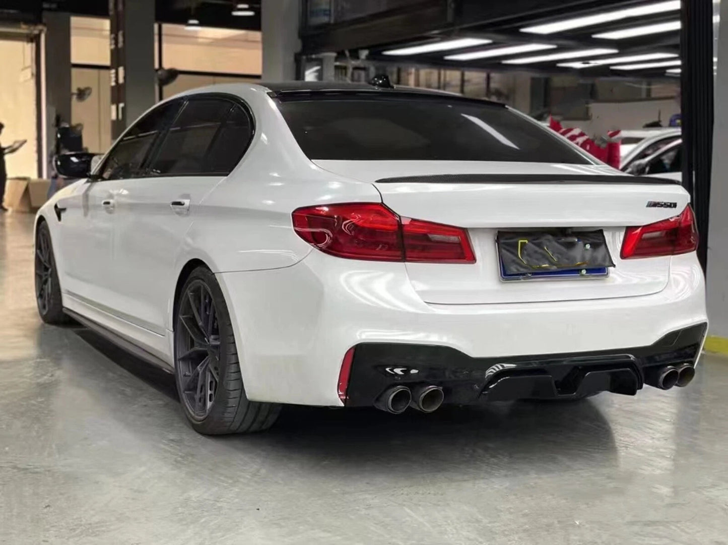 Rear Bumper Diffuser with LED Light for BMW 5 Series G30 (2017-2023)