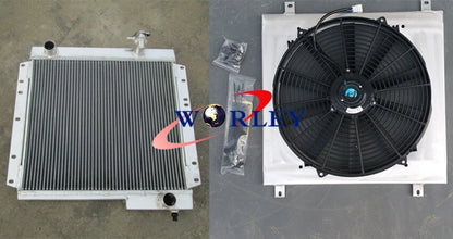 3 Row Aluminum Radiator, Shroud, Fan for Toyota Land Cruiser FJ40 FJ45 (1960-1984)