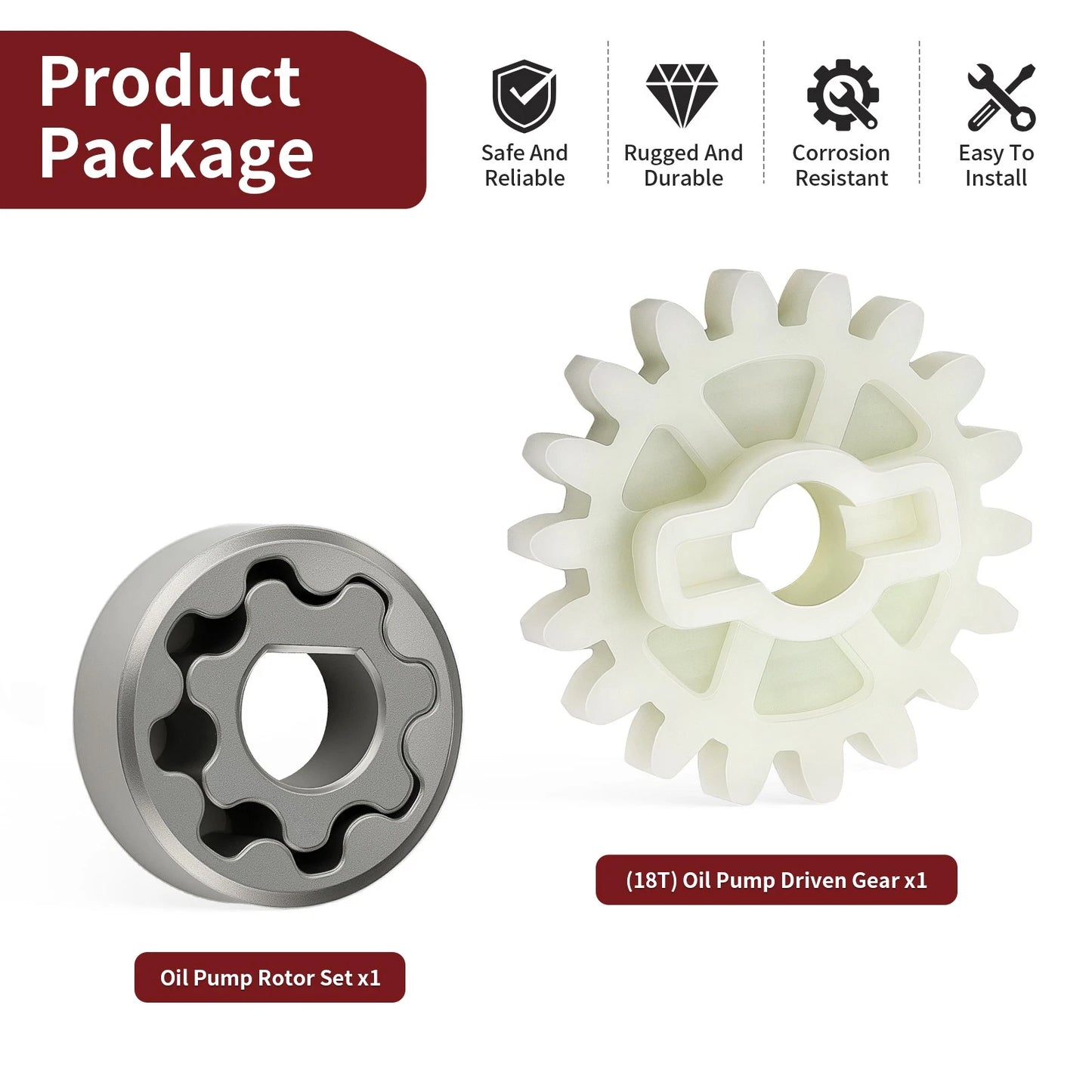 Oil Pump Driven Gear & Oil Pump Rotor Set for Honda CRF250R (2004–2009)