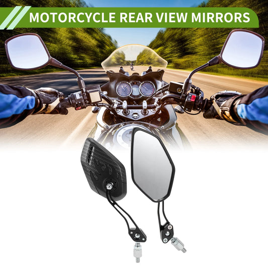 Mirror / 1set / Rear View Mirror Polygonal Carbon Black for Motorcycle