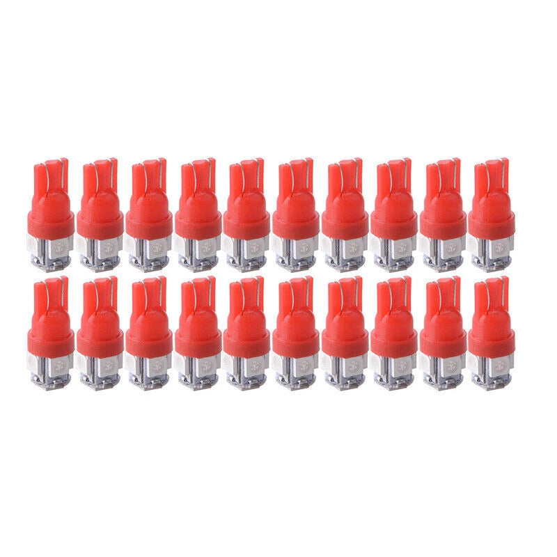 20 x Red T10 5050 5SMD LED Dome Map Lights for Universal Vehicles