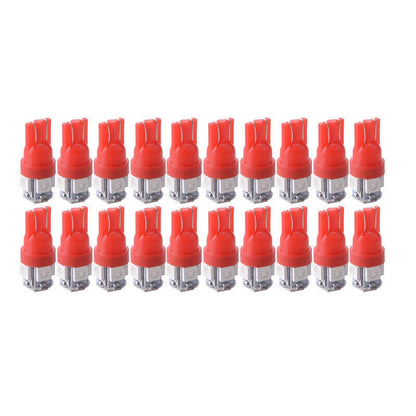 20 x Red T10 5050 5SMD LED Dome Map Lights for Universal Vehicles