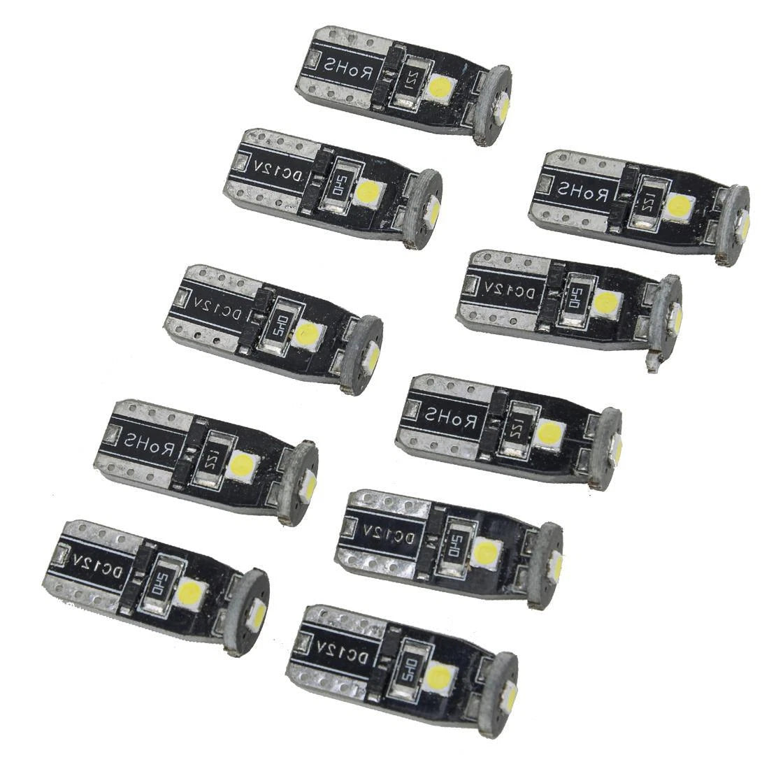 10Pc T10 3SMD LED Wedge Dome Light Bulbs for Car (Various Years)