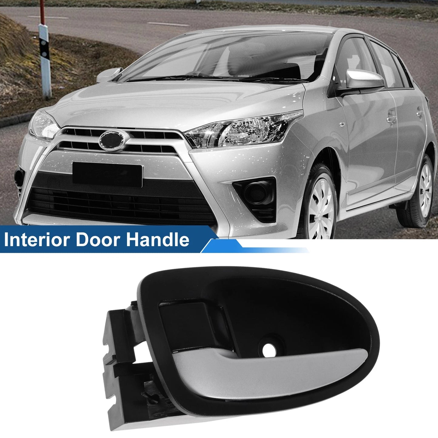 Front Passenger Side Interior Door Handle for Toyota Yaris (2008-2013) Black Chrome