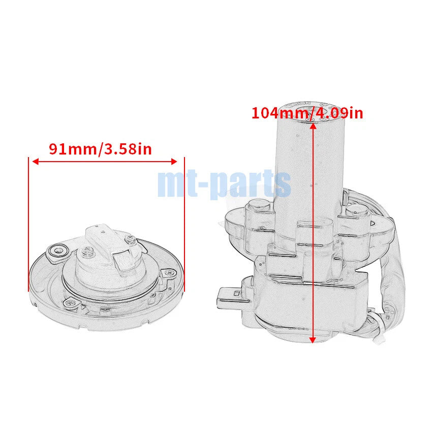 Ignition Key Switch & Fuel Tank Cap Lock Set for Kawasaki KLX125 D-Tracker (2010-14)