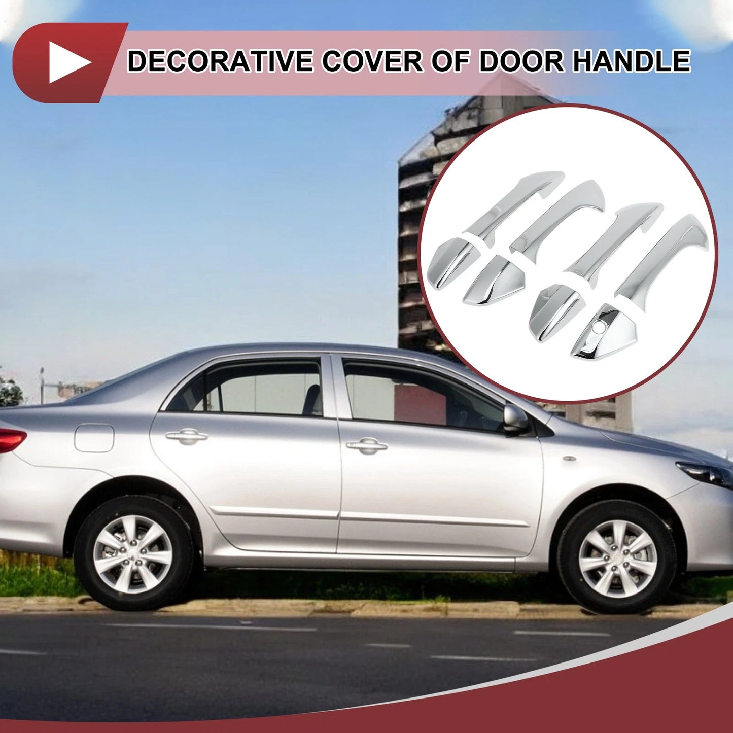 Car Door Handle Covers  for Honda Accord (2008-2012) Silver Tone ABS