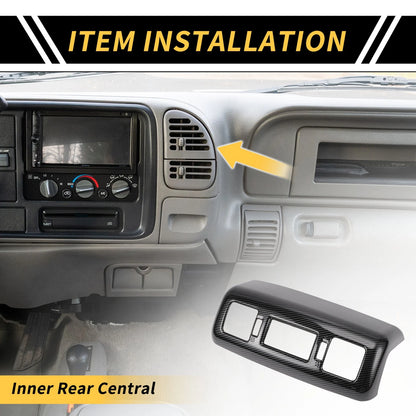 Carbon Fiber Pattern Rear Armrest AC Vent Cover for Toyota Tundra (2014–2021)