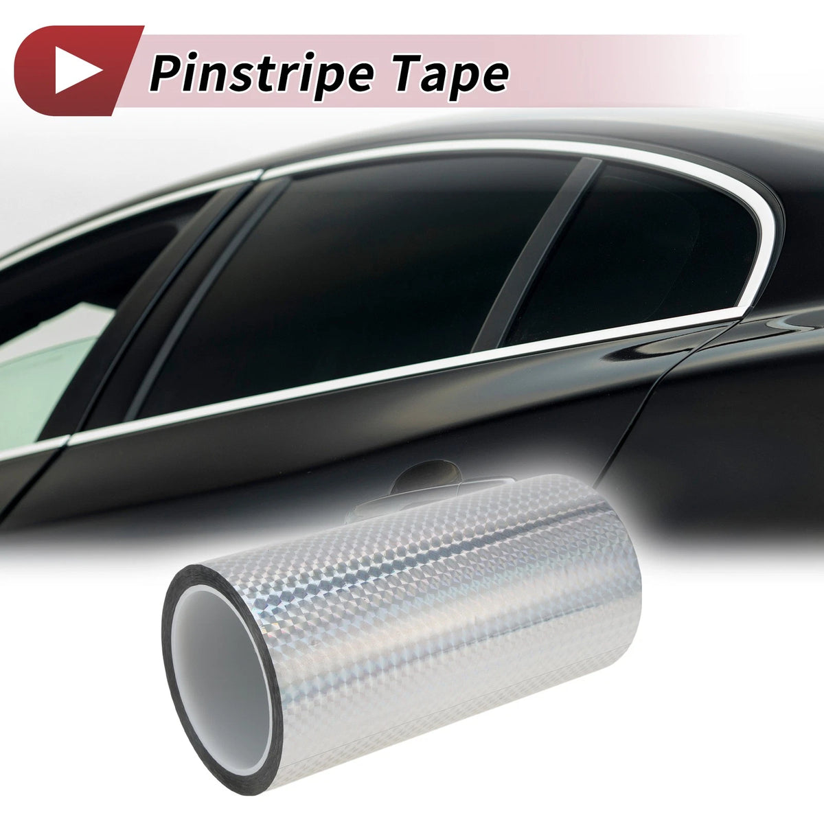 Pinstripe Tape 180mmx50m Laser Silver Tone 1 Pc for Car