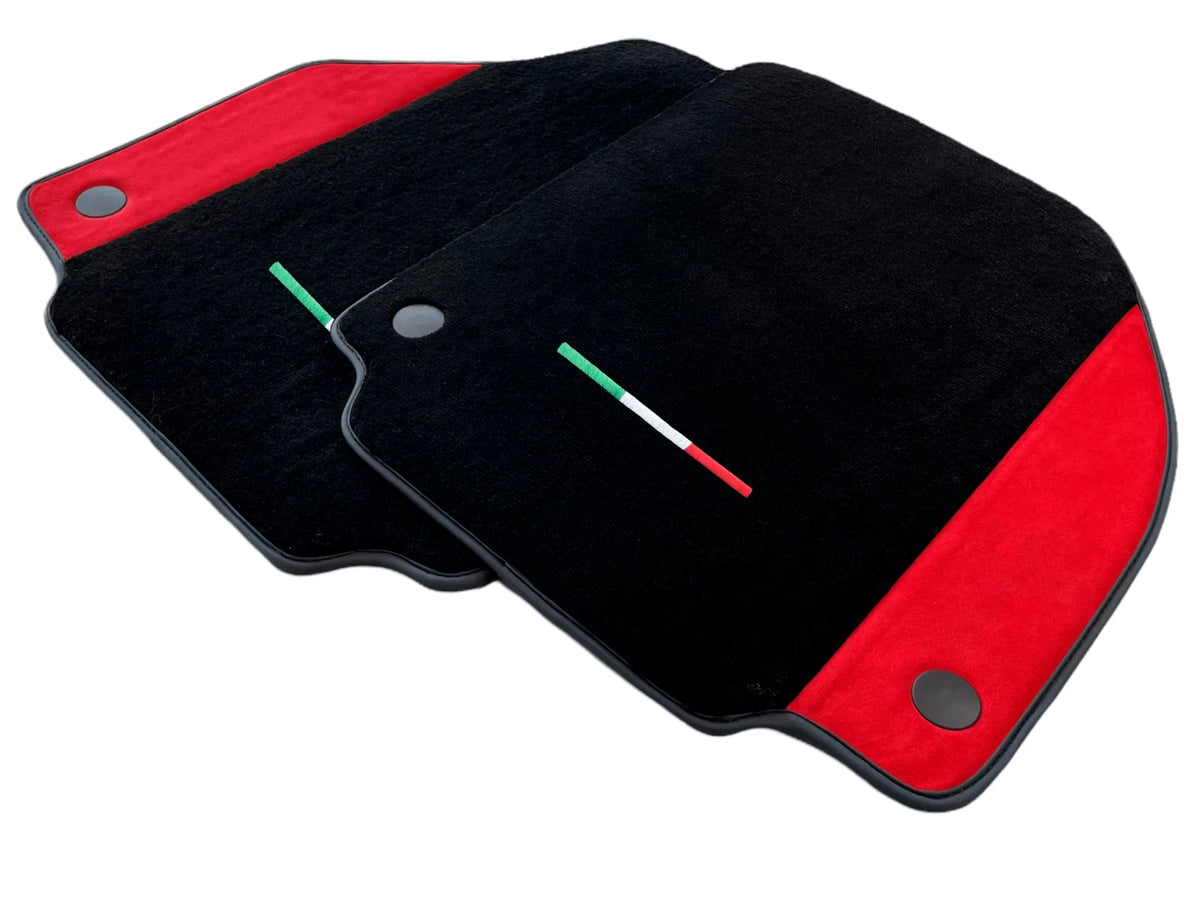 Red Alcantara Leather Floor Mats for Ferrari 458 Italia (2010-2015)
