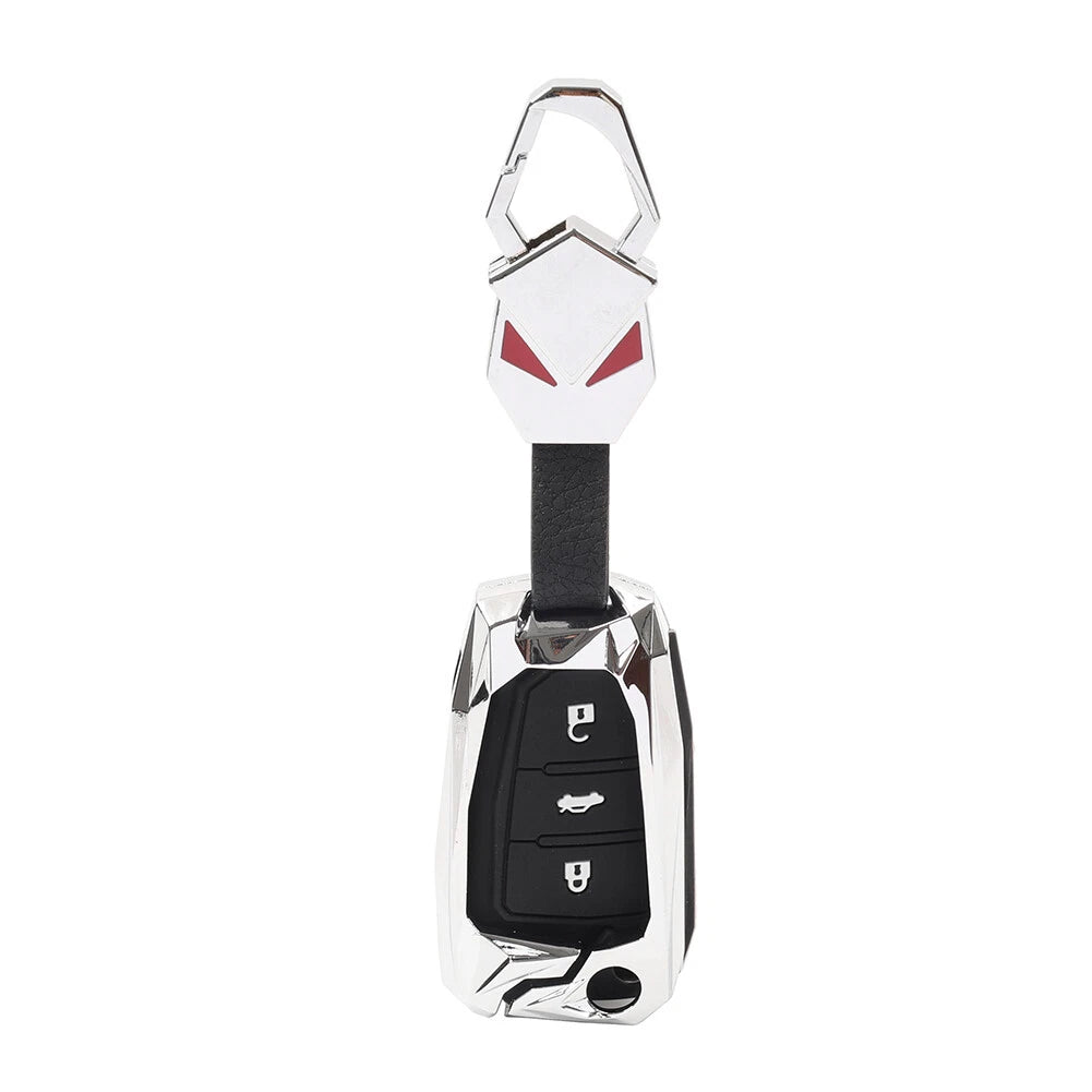 Silver 3-Button Key Fob Case Shell Cover for Audi A8 Quattro (2006-2010)