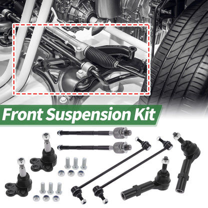 8 Pcs Suspension Kit Inner Outer Tie Rod Ends Sway Bar Link Ball Joint for GMC
