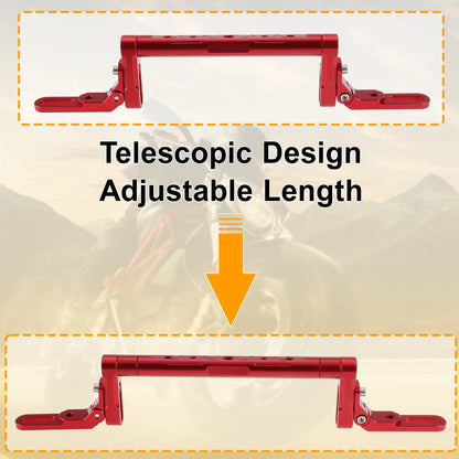 Balance Handle Bar Extender Bracket Center Hole Red 1Set for Motorcycle