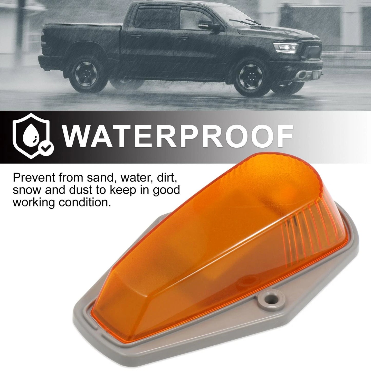 5 x Yellow LED Cab Marker Light Covers for Ford F-150 (1980-1997)