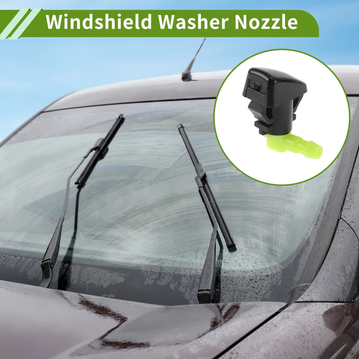 Windshield Washer Nozzle w/ Hose Connector for Toyota