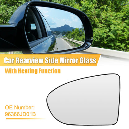 Heated Left Side Rearview Mirror Glass for Nissan Qashqai (2007-2013)