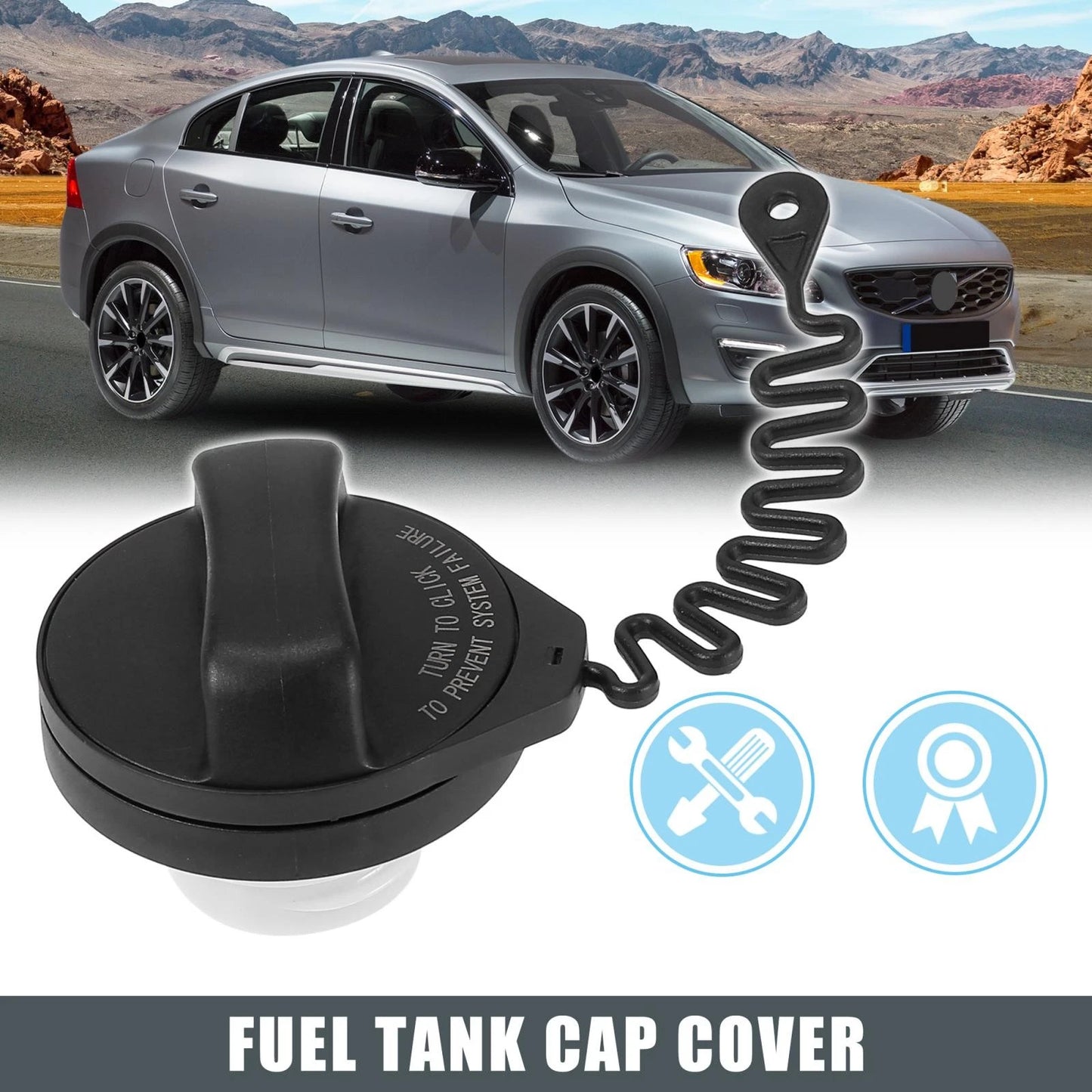 Gas Fuel Cap Tank Filler Cover for Volvo S60 XC90 V60 V70 (2001-2023)