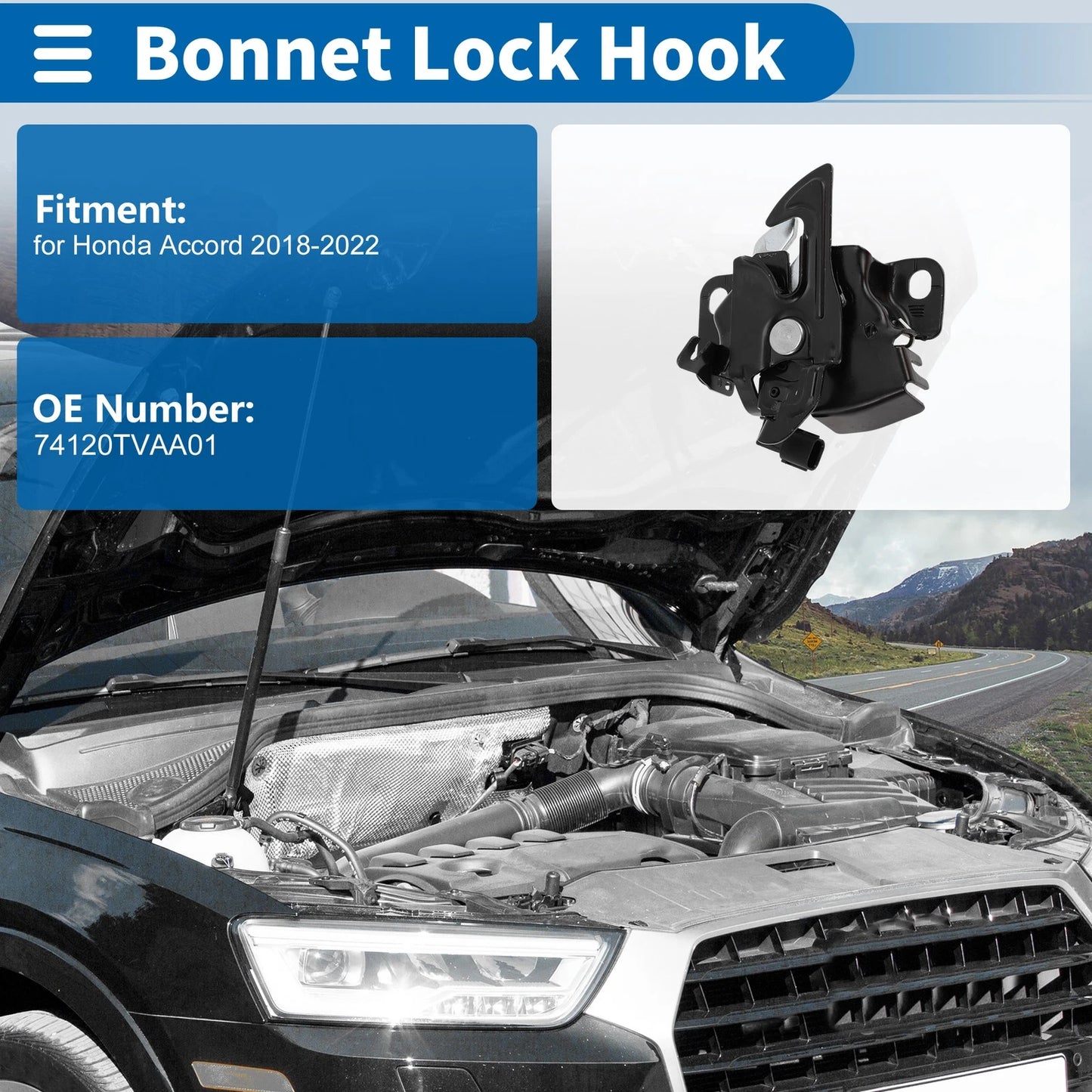 Hood Latch Assembly for Honda Accord (2018-2022)