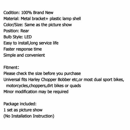 License Plate Light Bracket for Chopper Bobber