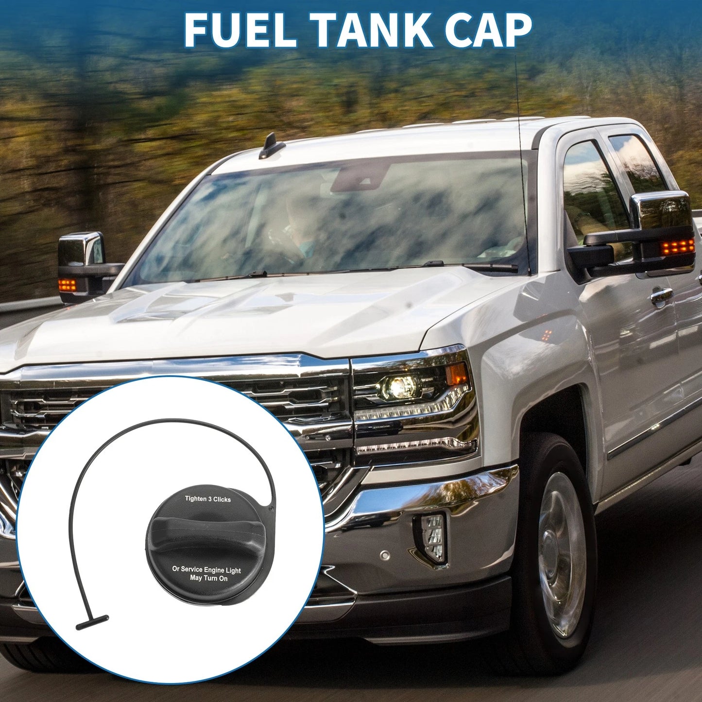 Fuel Tank Cap Cover for Buick Enclave (2008-2011) Black White