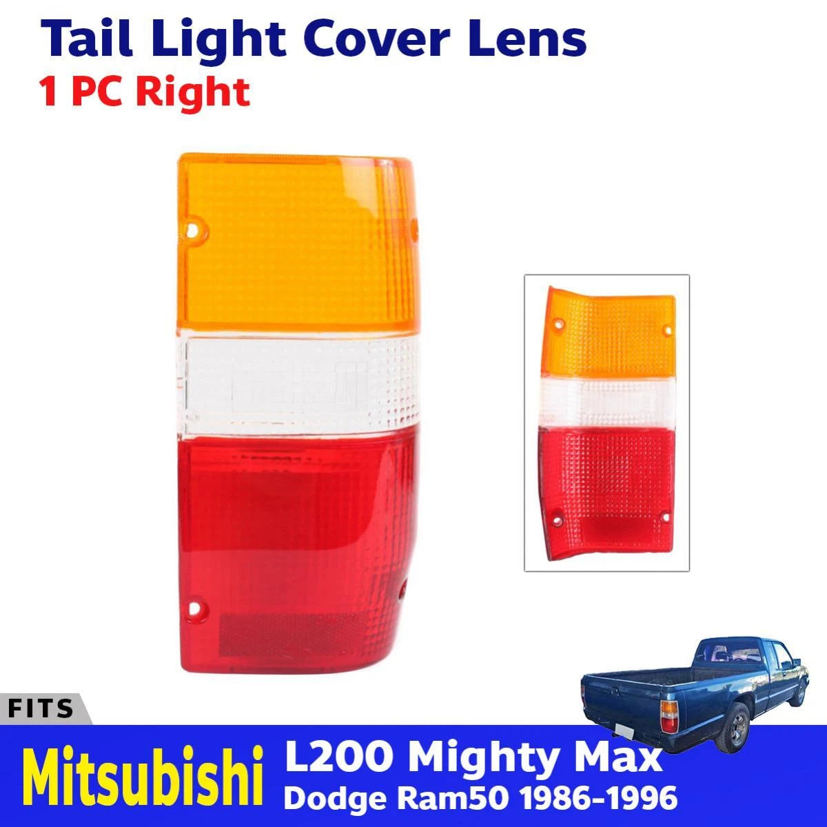 Tail Light Rear Lamp Cover Lens RH Fits Mitsubishi L200 Triton UTE 1986-96 D06