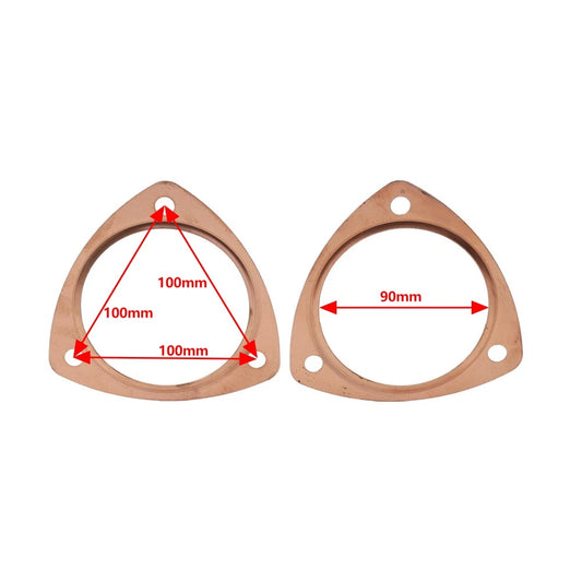 2 x 3.5" Copper Header Pipe Collector Flange Gaskets for Chevy SBC BBC