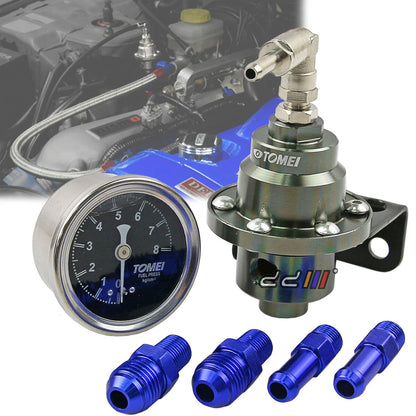 Adjustable Fuel Pressure Regulator with Gauge for Turbo EFI Engine