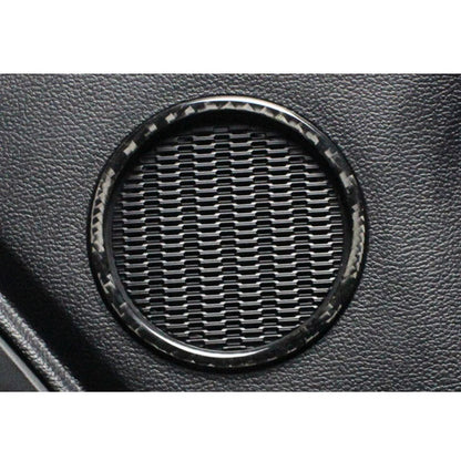 2pcs Carbon Fiber Dorr Side Speaker Cover Ring Trim For Ford Mustang 2015-2018
