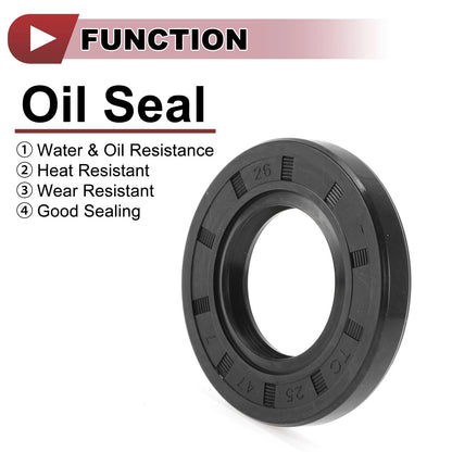 Rotary Shaft Seal 25x47x7mm Black 5 Pcs Oil Seal Nitrile 70 Durometer