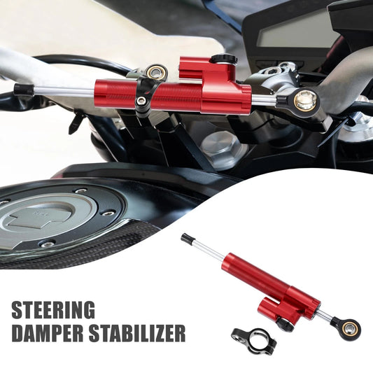Steering Damper / Universal / Red Adjustable Linear Stabilizer for Scooter