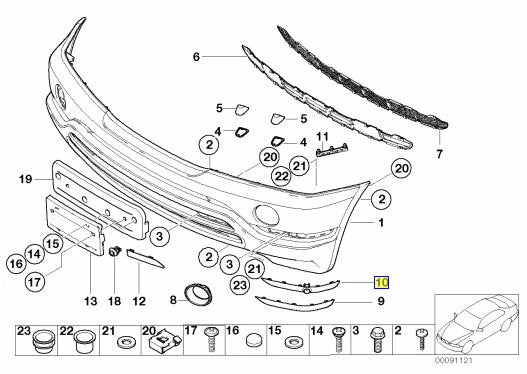 Front Right Bumper Molding Trim for BMW X5 E53 3.0i 4.4i 3.0d (2000-2006)
