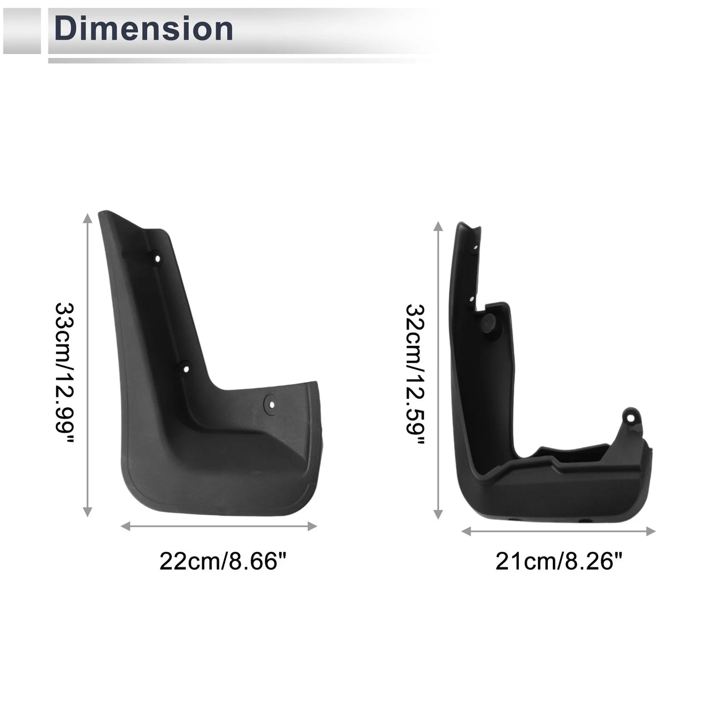 Mud Flaps Splash Guards 1 Set for BMW 3 Series GT Coupe (2013-2021)