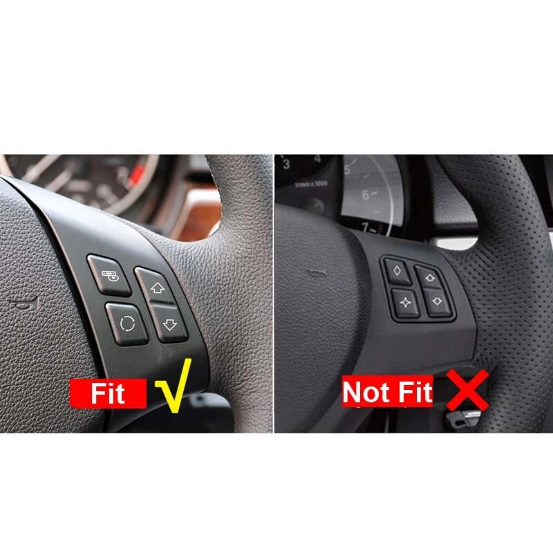 Carbon Fiber Steering Wheel Remote Buttons Cover Trim fit For BMW 3 Series E90