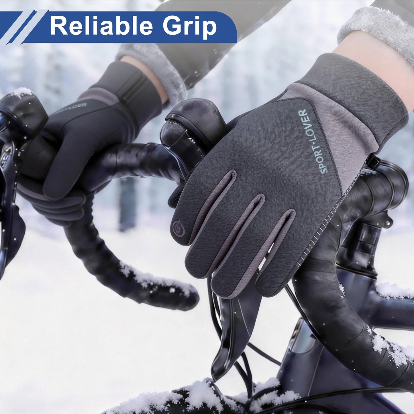 Full Finger Outdoor Fleece Women Cycling Gloves for Mountain Biking Polyester