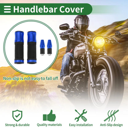 Hand Grips Cover 2 x Handlebar Cover Diamond Pattern Blue for Motorcycle