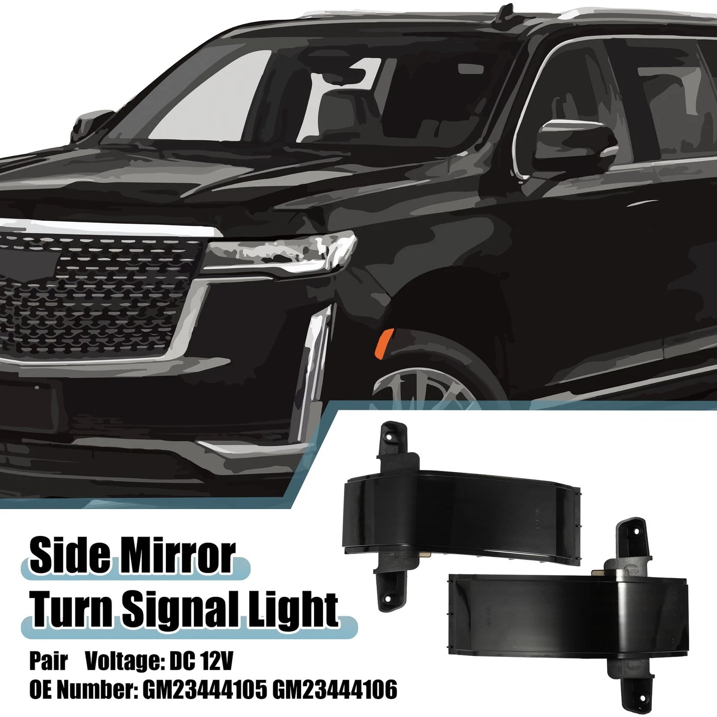 1 x Side Mirror Turn Signal Light for Cadillac Escalade Yellow